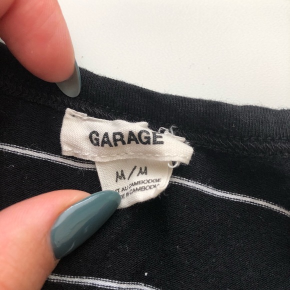 Garage M Black Striped Halter Tank - Picture 2 of 3